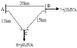 试计算如图所示35kV网络的功率初分布及最大电压损耗。图中线路导线均为LGJ-95，r1=0.32Ω