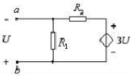 图示电路中，已知R1=R2=20Ω，a、b两端的等效电阻R=()。