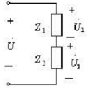 当图示正弦交流电路中各电压有效值U，U1和U2的关系为U=时，Z1与Z2的关系为（)。当图示正弦交流