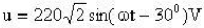 已知u=V，其有效值为（)V。已知u=V，其有效值为()V。A.220B.C.