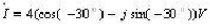 已知i=sin（ωt-30°)V，复数表达式为（)。已知i=sin(ωt-30°)V，复数表达式为(