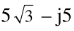 一个复数的极坐标是10∠-60°，则它的代数式是（)。