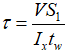 在计算梁的折算应力时，τ的计算公式中，S₁为()。