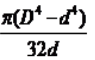 如果空心截面的内径为d，外径为D，则抗弯截面模量等于___