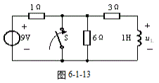 图6-1-13所示电路，t＜0时已处于稳态; t=0时开关S闭合。则uL(0+)=()。